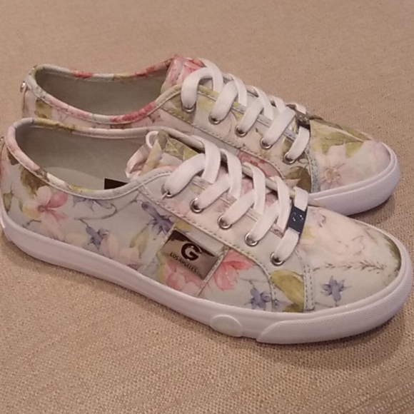 G by Guess Shoes - GBG Los Angeles White/Floral Ladies ATHL Sneaker